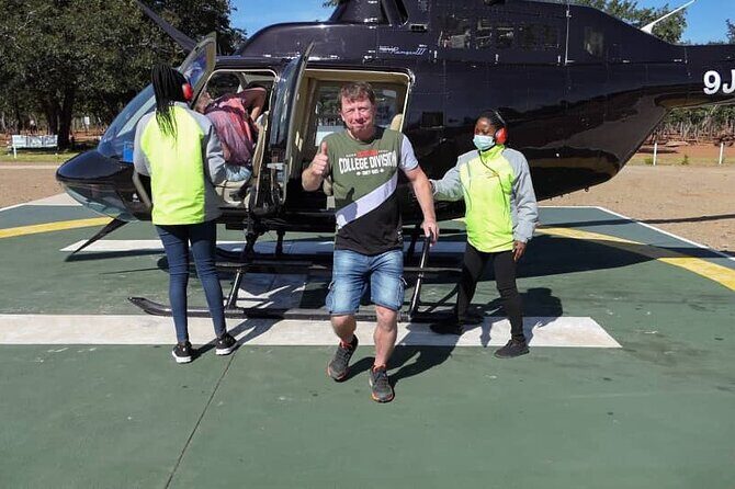 13-15 minutes Private Short Helicopter Flight - Zambezi National Park on the way back: a chance at game spotting