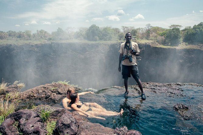 Livingstone island Morning Breezer ( swim above the falls) - The boat ride to the island: fast channels, short ride, big payoff
