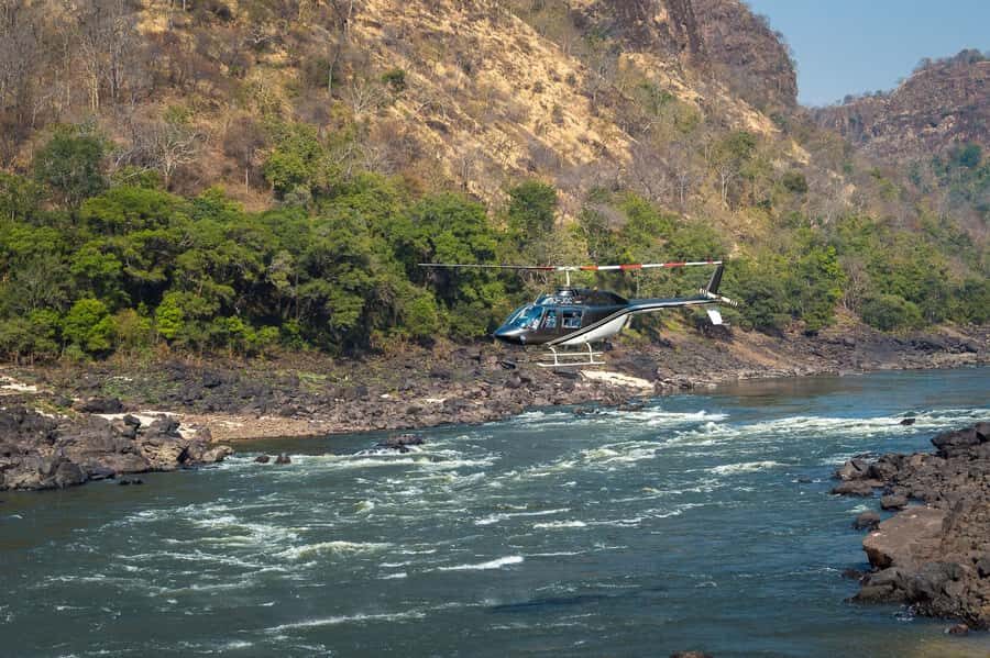 Victoria Falls Helicopter Flights - What you’ll actually see: falls, gorges, islands, and river bends