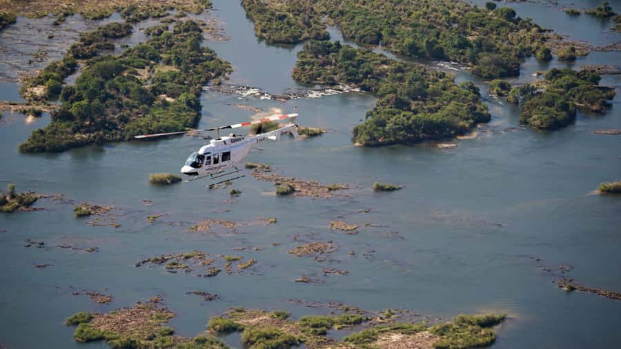 Victoria Falls:Explore the Zambezi Helicopter Experience - A 22-minute flight that makes the Zambezi make sense